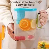 Water Pitcher 2L Clear Water Filter Pitcher With Lid And Handle Beverage Jar Large Iced Tea Pitcher Drink Container For Coffee 2