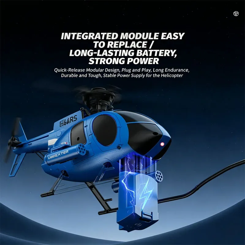 2026 New RC Helicopter MD500  6CH Aileron-free Design Fighter Jet With Brushless Motor Hughes Little Bird Professional Drone Toy - 5
