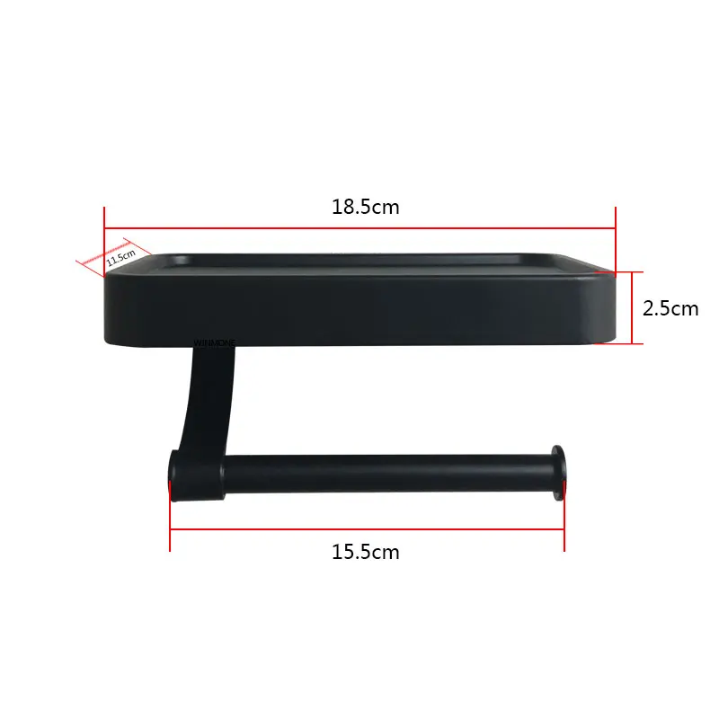 Wall-mounted Toilet Paper Stand Shelf with Tray Aluminum Alloy White Nail Free Toilet Paper Roll Holder Kitchen Napkin Holder