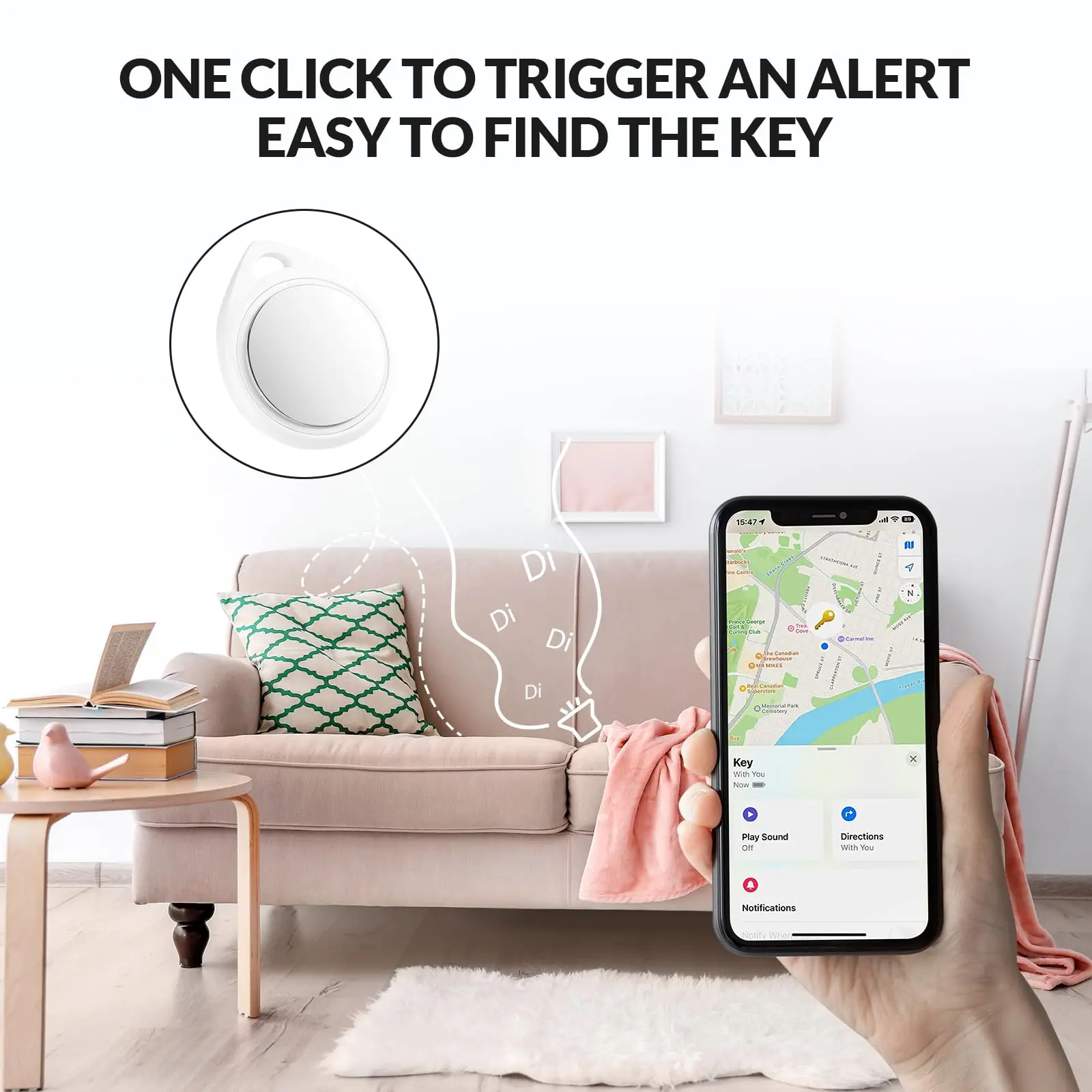 Key Finder Bluetooth Luggage Tracker tag Locator Works with Apple Find My for Children pet Cats Dogs