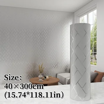 แผ่นผนังพีวีซีแบบลอกและติดสำหรับการปรับปรุงห้องนอน/ห้องนั่งเล่น กันน้ำ โฟมเมทัลลิก วอลเปเปอร์แบบมีกาวในตัว ตกแต่งบ้าน 12