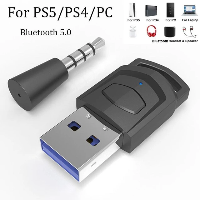 Bluetooth Audio Adapter Wireless Headphone Adapter Receiver for PS5/PS4  Game Console PC Headset 2 in