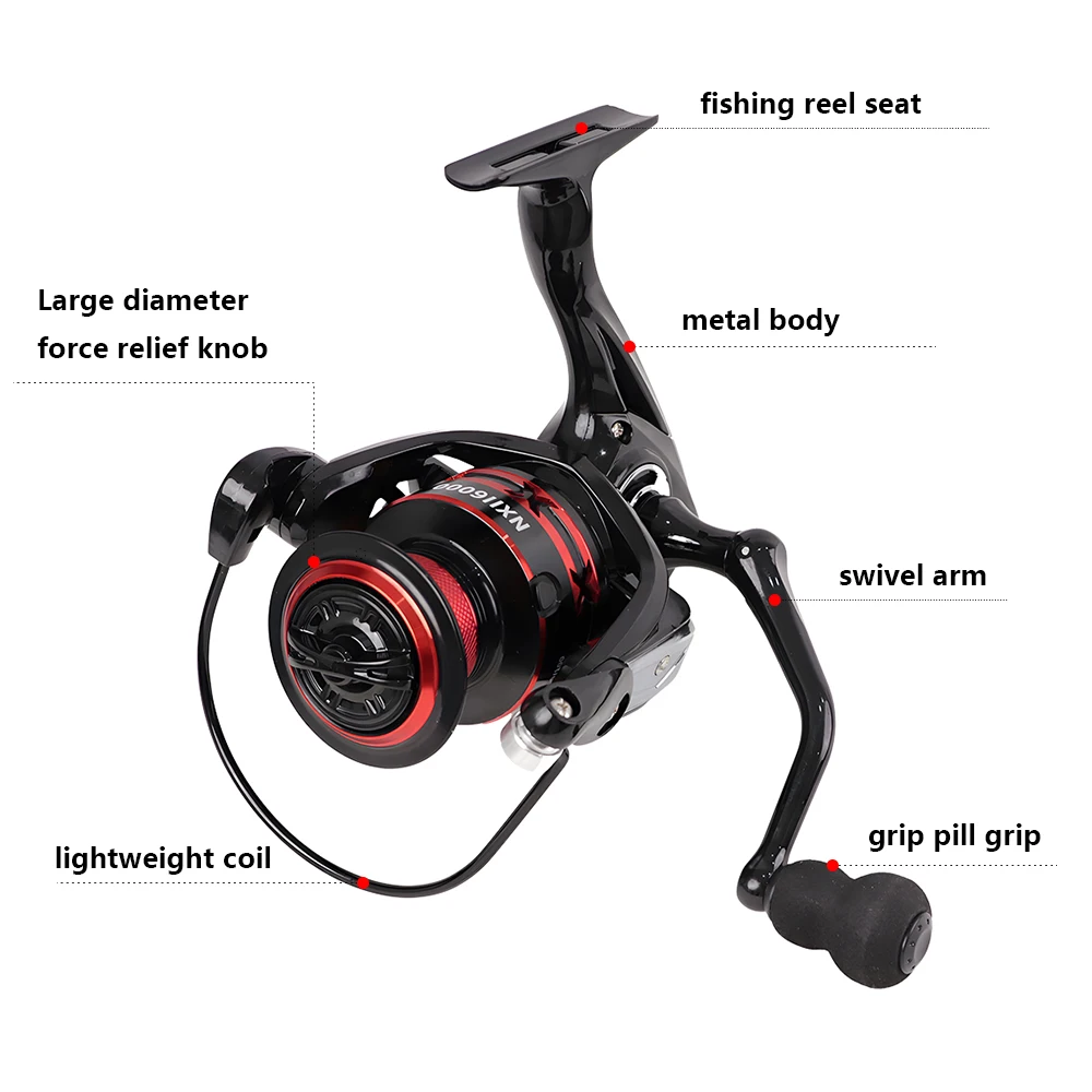 Fishing Reel Ball Bearings 10KG Max Drag Spinning Reel Durable Metal Body Freshwater Saltwater