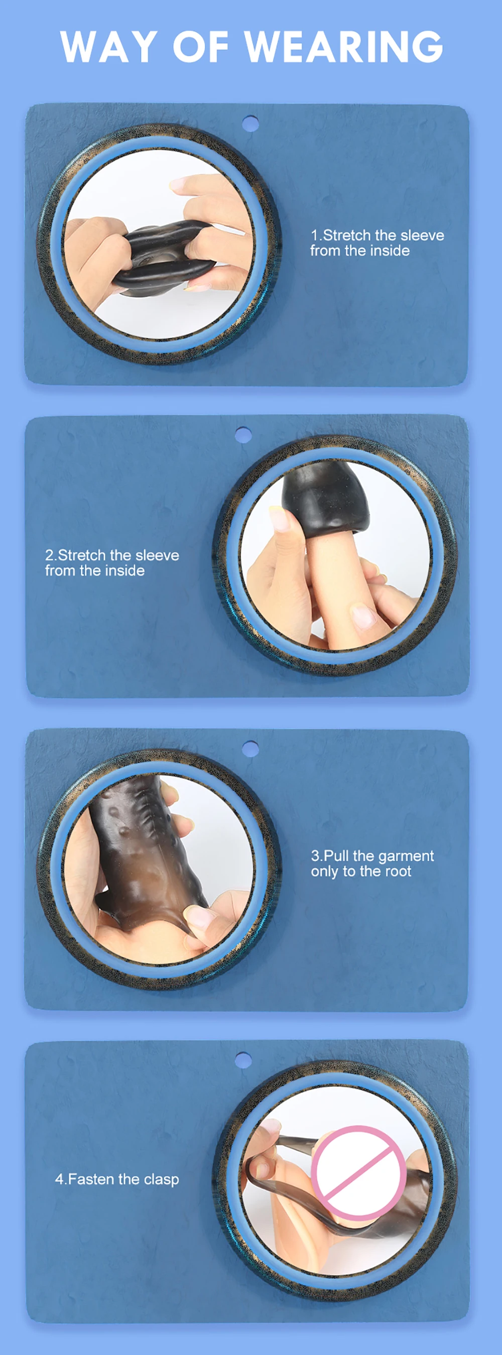 Delay Male Ejaculation Sleeve Vibrating Ring G-spot Stimulator_voghion.com