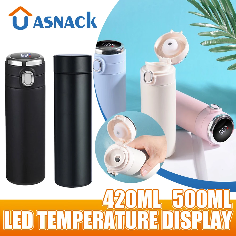 Smart Thermos Temperature Display Vacuum Bottle Stainless Steel