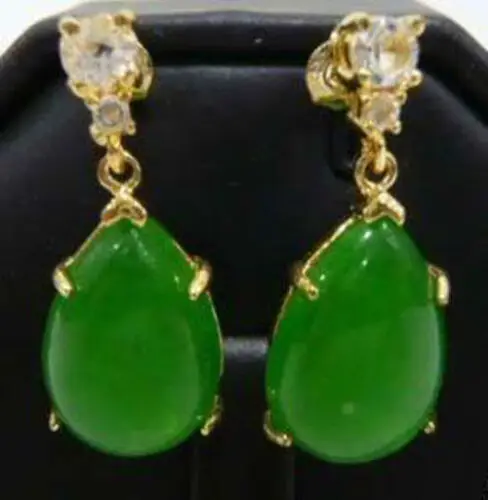 Jewelry Natural Green Jade Dangle & Chandelier Earrings AAA