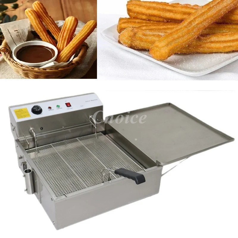 

25L Large Commercial Spanish Churro Fryer Large Electric Fryer Spanish Churros Snack Machine Twist Latin Fruit Maker