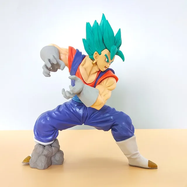 Anime Dragon Ball God Super Saiyan Squatting blue haired Goku Vegette Kamehameha Ki Kung Fu Action Figure Model Doll Toys Gifts
