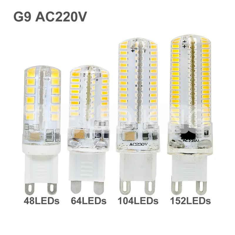 1- 10pcs Mini G9 15W 21W 3014 SMD Lampada Corn 220V 240V 64 104 152 SMD LED Lamp Chandelier Replace Halogen