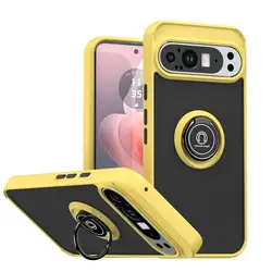 Armor Matte Magnetic Phone Case with Ring Stand and Shockproof Protection - Pixel 10 PRO XL (Yellow)