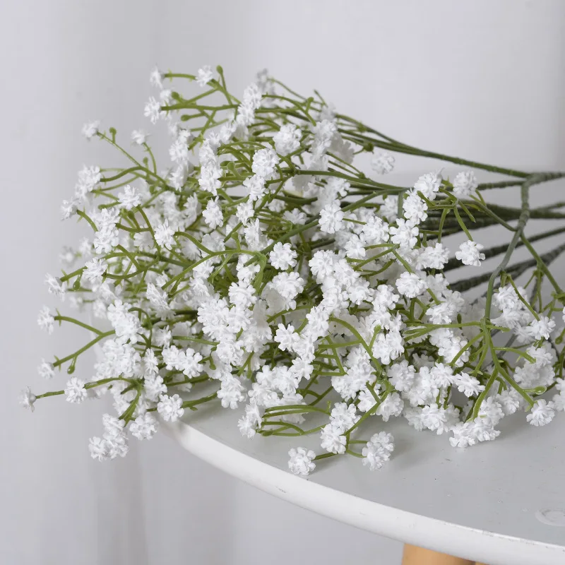 White Gypsophila Artificial Flowers Wedding DIY Bouquet Decoration Arrangement Plastic Baby's Breath Fake Flowers Home Decor