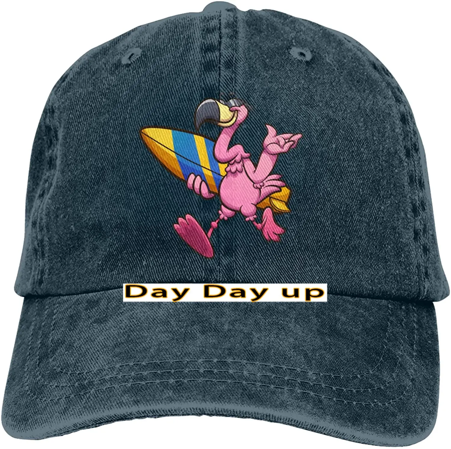 Flamingo Surfer Baseball Cap Funny 