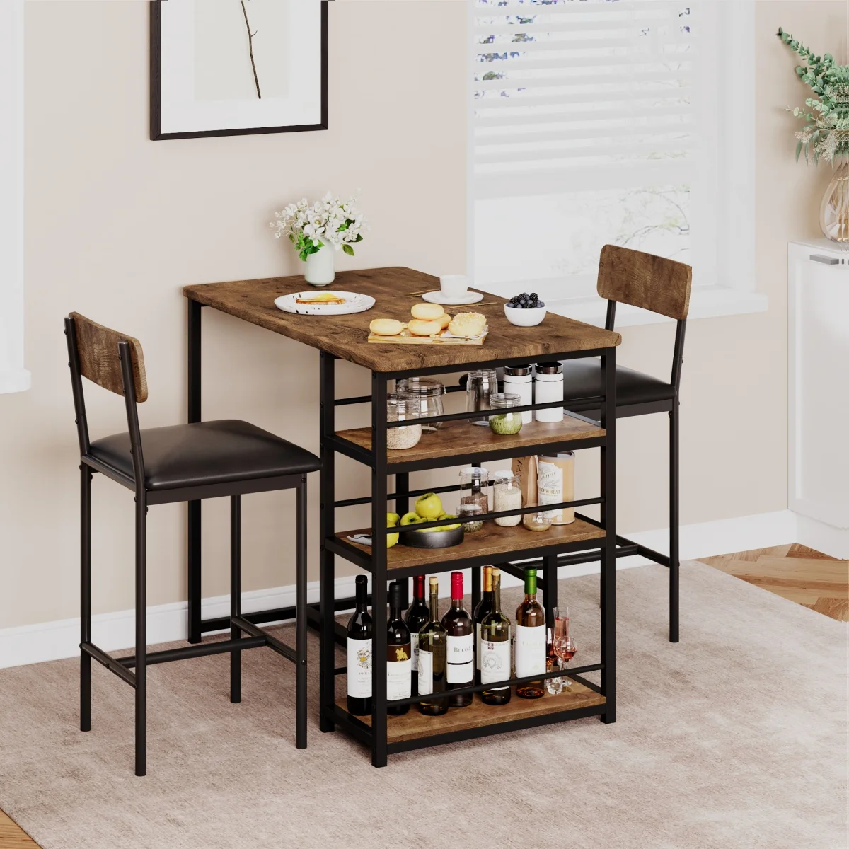 2-Person Bar Table Dining Set 4