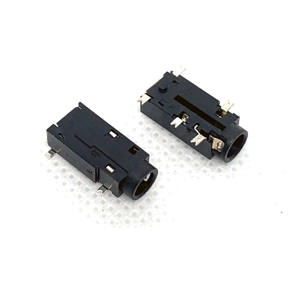 

10PCS 3.5mm audio earphone mother base PJ-381 single column 5pin patch type four section dual channel switch socket MIC base