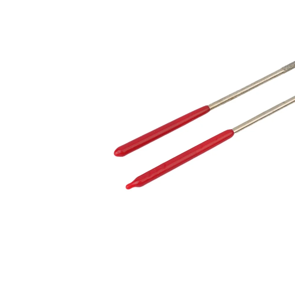 Description Picture 4 of item2Pack Needle File Diamond Files Industrial Accessories Parts Round Silver Tone Red Tool For Art Craft For Mechanics Electronics