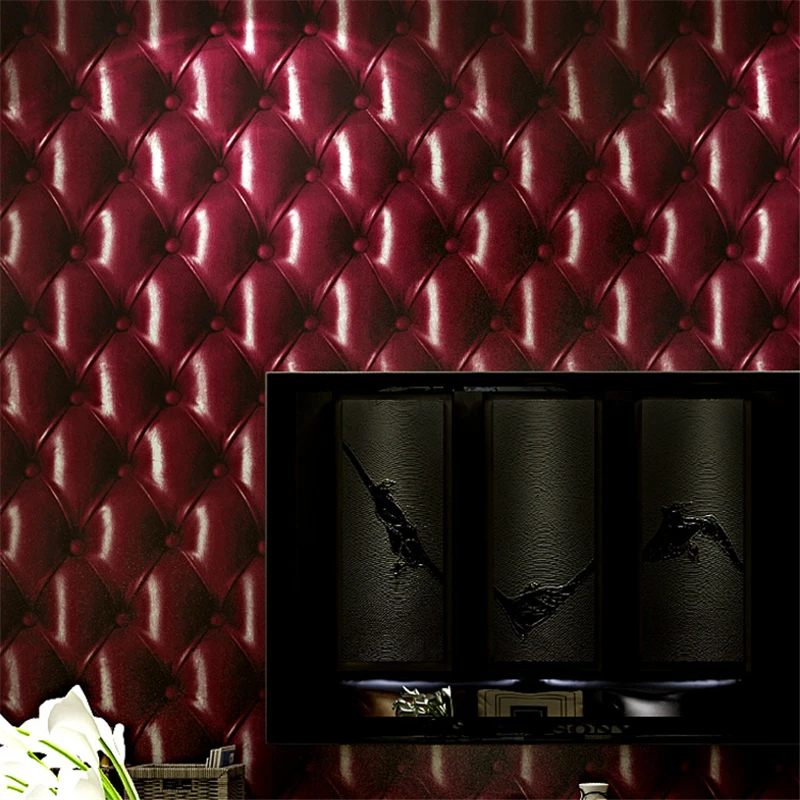 

Imitation Leather Soft Bag Wallpaper Bedroom Living Room Entrance Luxury European Non-self-adhesive 3D Stereo PVC Wall Stickers