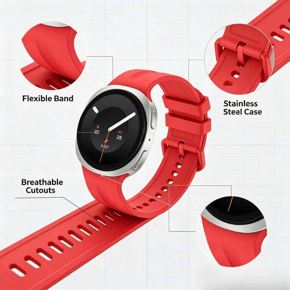 Breathable Unisex Sports Silicone Watch Band