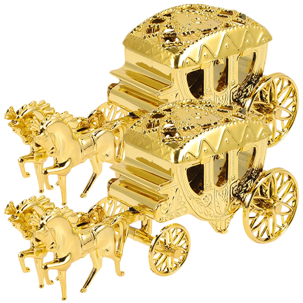 

European Royal Carriage Candy Boxes Vintage Cart Shape Chocolate Gift Storage Box Treat Boxes Wedding Party Favors