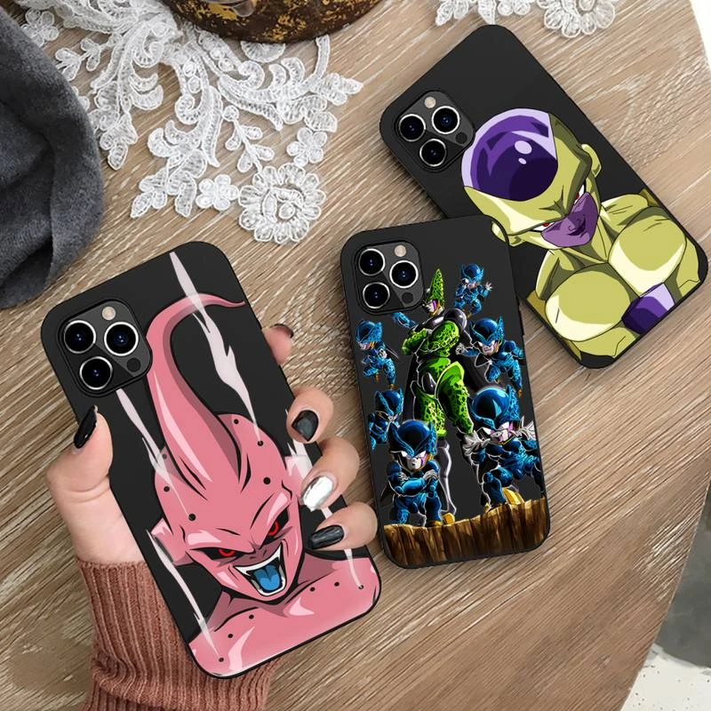 Majin Buu Cell Frieza Dragon Ball Z Phone Case for iphone 13 12 11 Pro Mini XS MAX 8 7 Plus X SE 2020 XR Silicone Soft cover iphone 13 cover