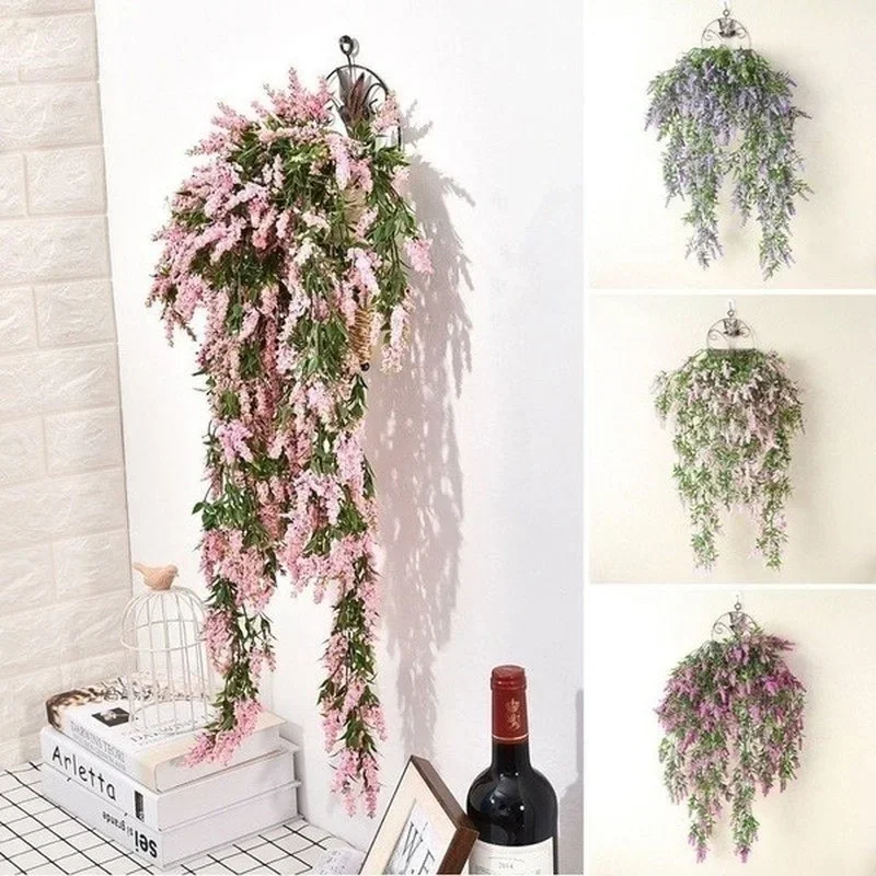 Fashionable New Simulation Plant Flower Wall Artificial Hanging Lavender Home Decoration Living Room Kitchen Bedroom Decoration