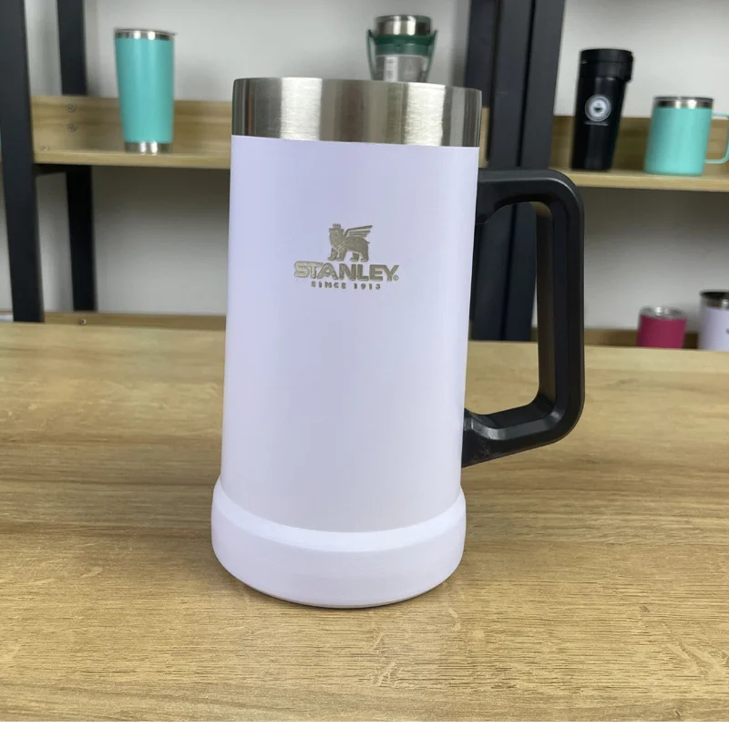 Stanley Copo Termico 473ml Beer Thermal Cup Tumbler with Lid Stainless  Steel Thermos Travel Mug Cup Cold Beer Tumber with Rope - AliExpress