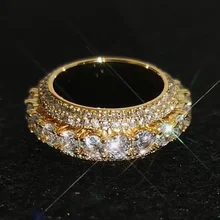 

Hip hop five row full diamond rotating ring micro inset zircon hipster rotating personality men's ring