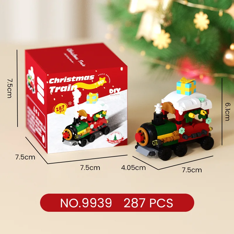 Festive Holiday Tree Particle Building Set - Creative Micro Bricks Educational Toy