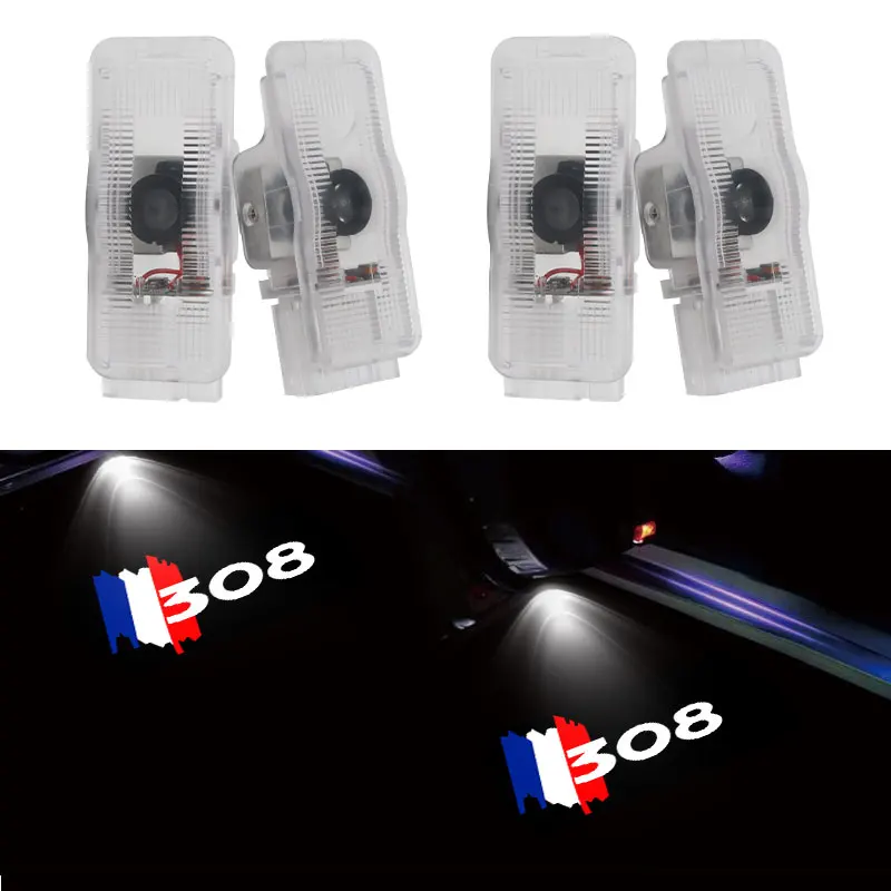 Led Car Door Welcome Lights Proiettore Logo Per Peugeot 308 Ghost Shadow Lamp Luce Di Cortesia Sicurezza Accessorio Decorativo Automatico