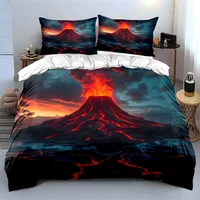 Ensemble de décoration sur le thème du volcan, plusieurs tailles, pour chambre d'enfant et d'adulte, ensemble de literie exquis 3 pièces, cadeau 2