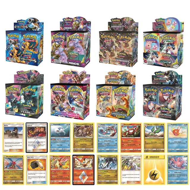 54Pcs 108Pcs 216Pcs 324Pcs Pokemon Cards Dragon Majesty Team Up Sun Moon Limited Collectible Trainning Card Toys Children Gift 3