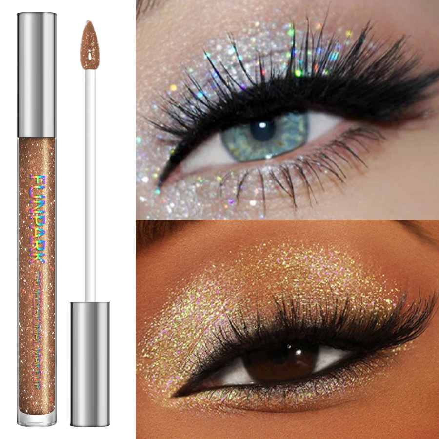 Glitter Liquid Eyeshadow, Silver Monochrome Tone, Waterproof Makeup Effect, Shimmer Pigment Eye Shadow Pallete Set 6
