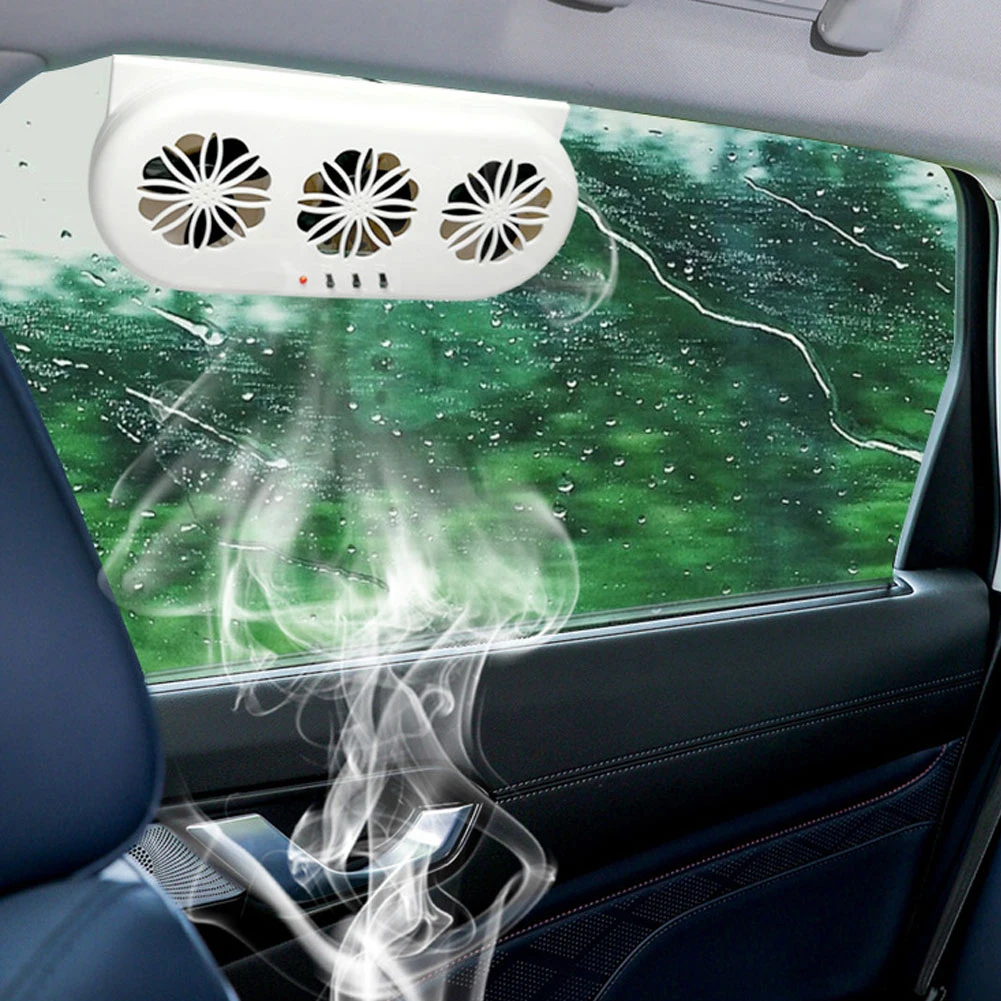 Car Window Vent Fan Quiet Solar Exhaust Fan Air Circulation Solar Charging Auto Ventilation 2.4V Cooling For Vehicle car fan