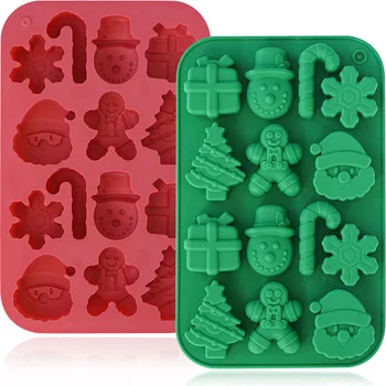 Christmas Silicone Chocolate Molds Candy Baking Moulds Handmade Snowflake Snowman Xmas Tree Gingerbread Man Santa Claus Mold 1