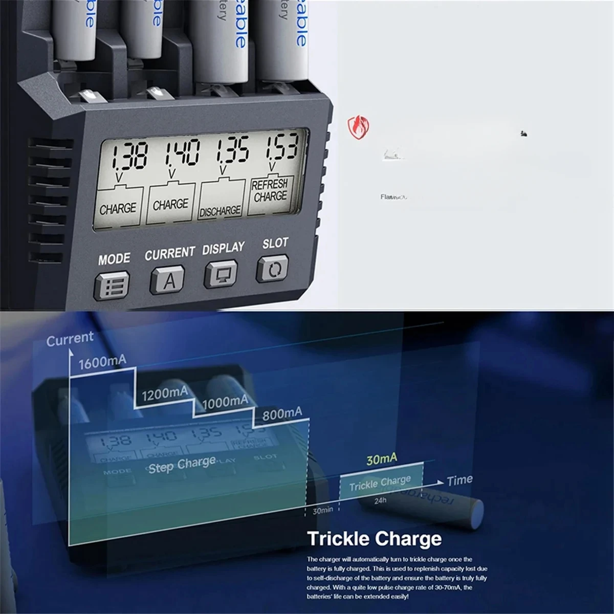 B-M SKYRC NC1600 Battery Charger AA/AAA NiMH NiCr Battery Charger Analyzer Portable Utility