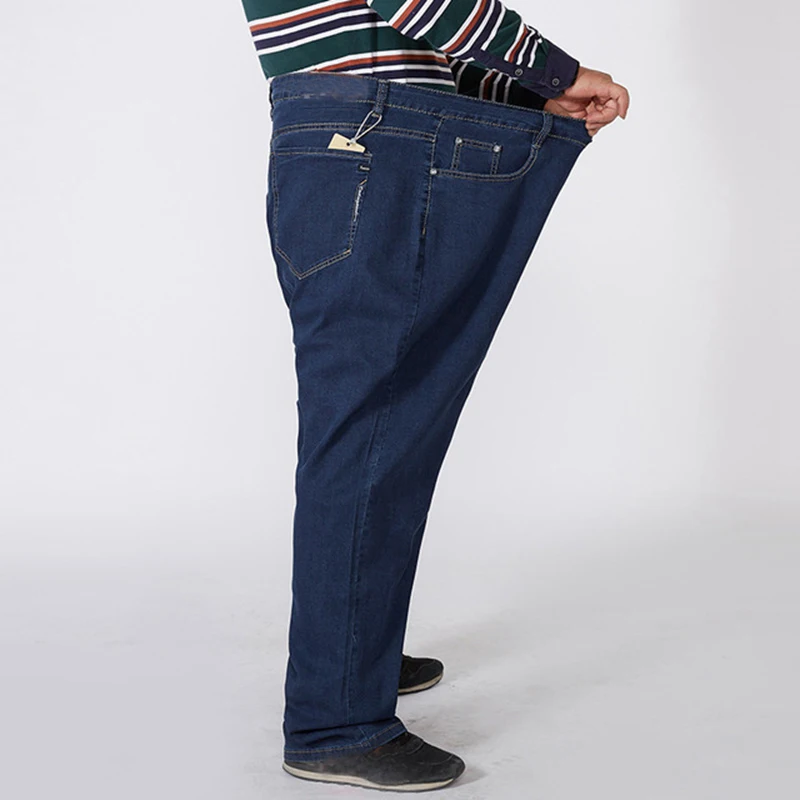 Extra large men's jeans thickened 175 kg plus size 6XL 7XL 8XL 9XL 14XL waist 130 trousers 44 46 48 50 52 54 elastic autumn blue 2