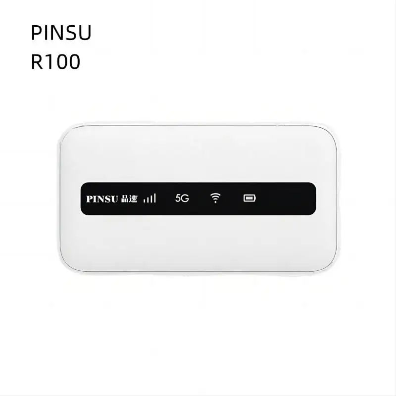 

Unlocked PINSU R100 5G roter Wi-Fi 6 Dual-core NSA+SA Mobile Wi-Fi 5g router with SIM card Qualcomm SDX55 moden 3600mAh Battery