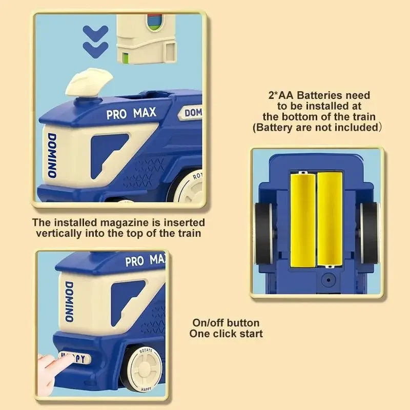 Domino Train for Kids Automatic Laying Electric Car Colorful Dominoes Set Brick Blocks Kits Games Educational Toys Girl Boy Gift