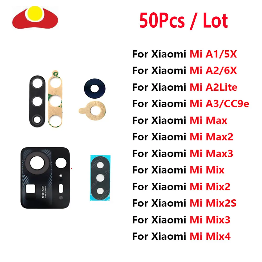 

50Pcs Rear Back Camera Glass Lens For Xiaomi Mi 5X 6X A1 A2 Lite A3 CC9E Mix 2 2S 3 4 Max 2 3 With Glue Adhesive Replacement