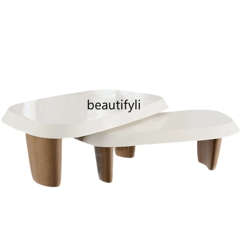 

Paint Living Room Coffee Table Designed by a Maestro round Designer Retractable Tea Table Side Table Combination