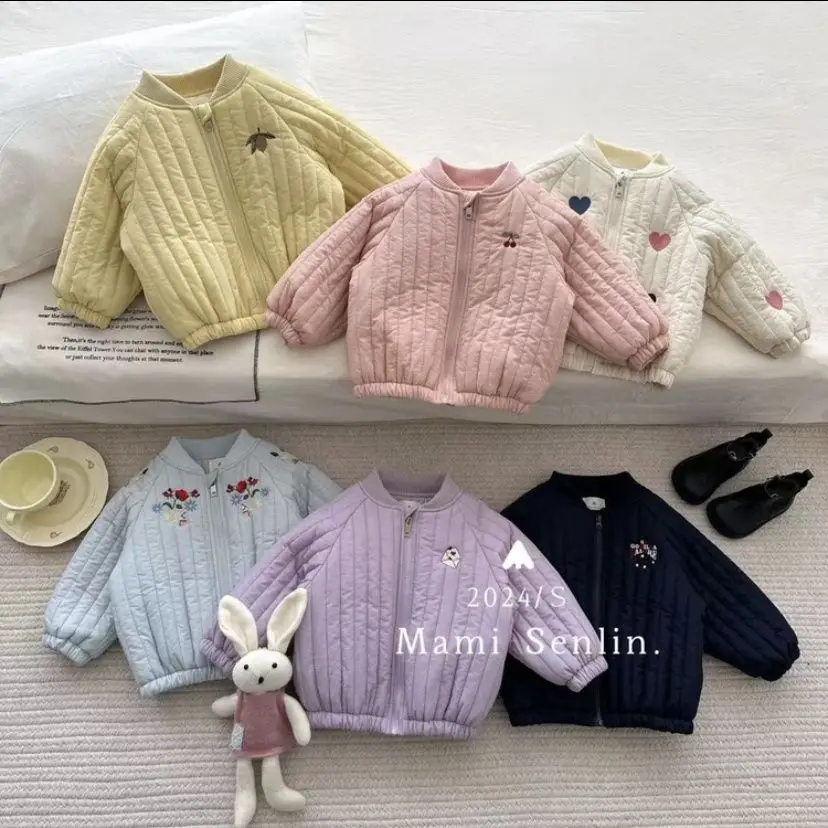 Embroidery Winter Plush Kids Jacket Children's Outerwear Coats Thicken Warm Girls Boys Cotton Down Jackets