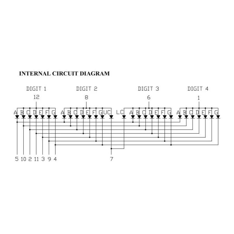 10Pcs 0.5 인치 12핀 LTC-4620HG C-A 4 자리 비트 7 세그먼트 노란색 녹색 LED 디지털 디스플레이 디지트론 공통 양극