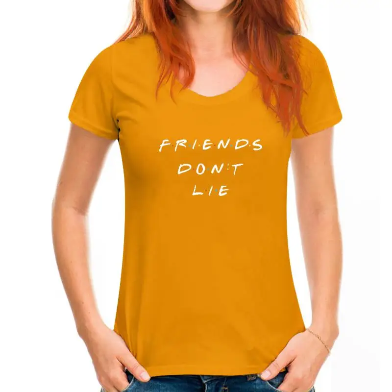 thumbnail image 1 of Título: Camiseta blanca de manga corta con estampado de letras de Stranger, talla grande, camisetas con estampado de Things Friends Don't Lie, camisetas de verano para mujer, 1 of 5
