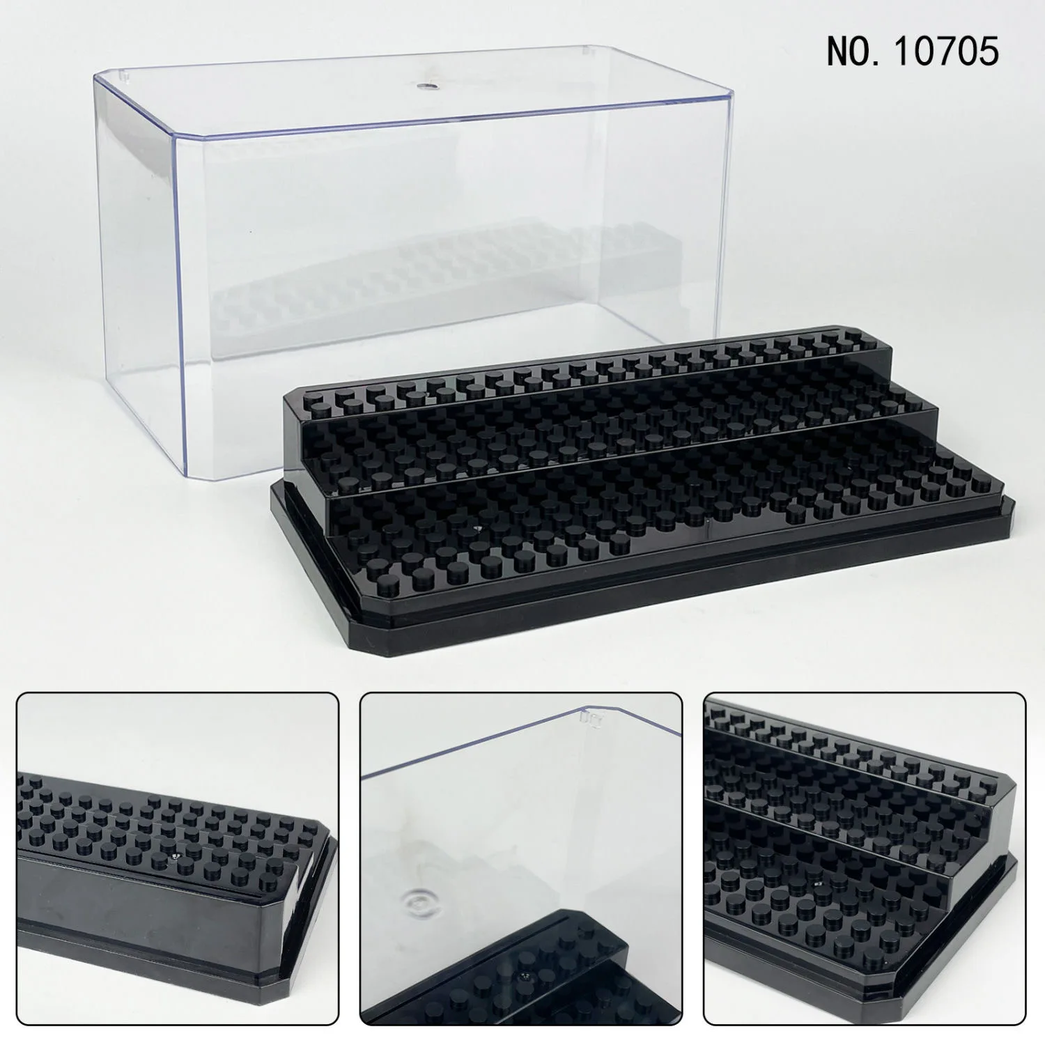Building Block Storage Box 3 Steps Dustproof Acrylic Figures City Car Model Collection Display Box building block storage box