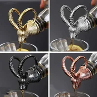 1PC Animal Head Wine Pourer Zinc Alloy Deer Elk Lion Leopard Wolf Eagle Dragon Wine Pour Spout Stopper Club Bar Accessories 5
