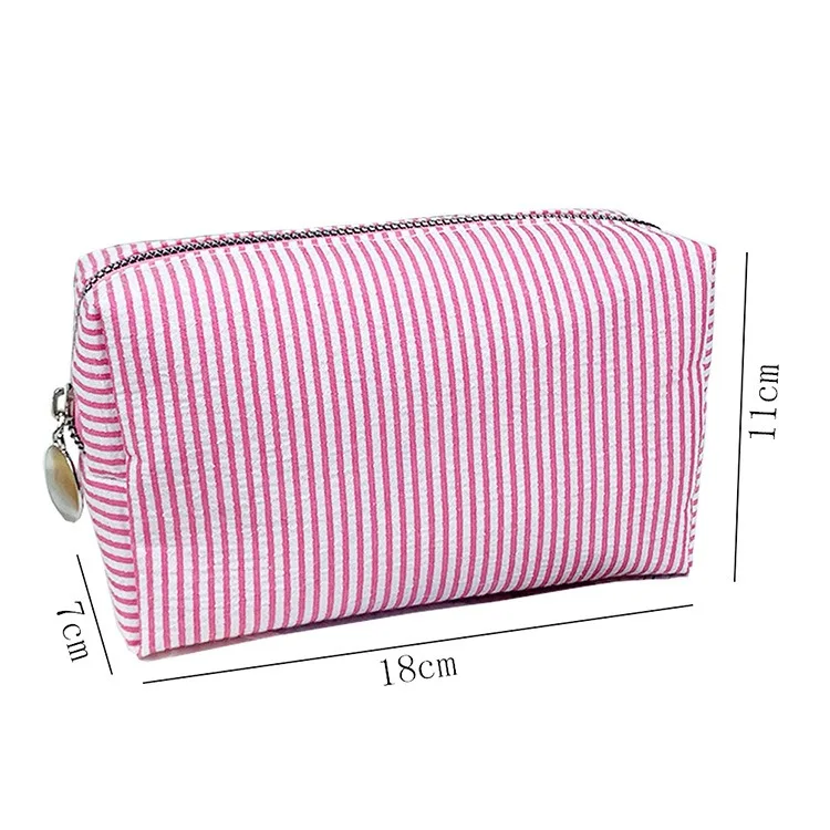 Striped Travel Storage Bag Cosmetic Case Hand-held Large-capacity Multi-purpose Trip Toiletries Pouch Stationery Organizer 6