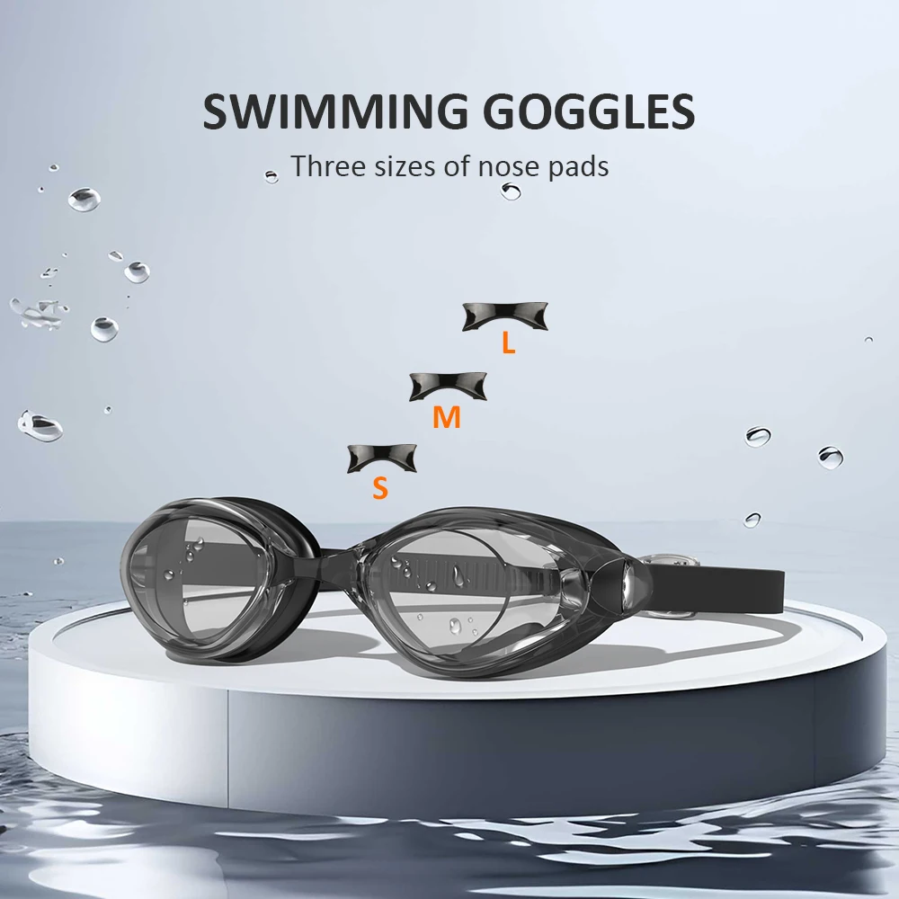 Adults Professional Anti-Fog Swim Goggles with HD Wide-Angle Lens, Comfortable Fit, Adjustable Nose Bridge Stylish Design Unisex