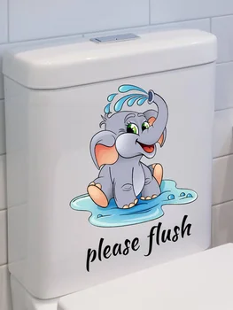 Toilet seat sticker Cartoon elephant 1