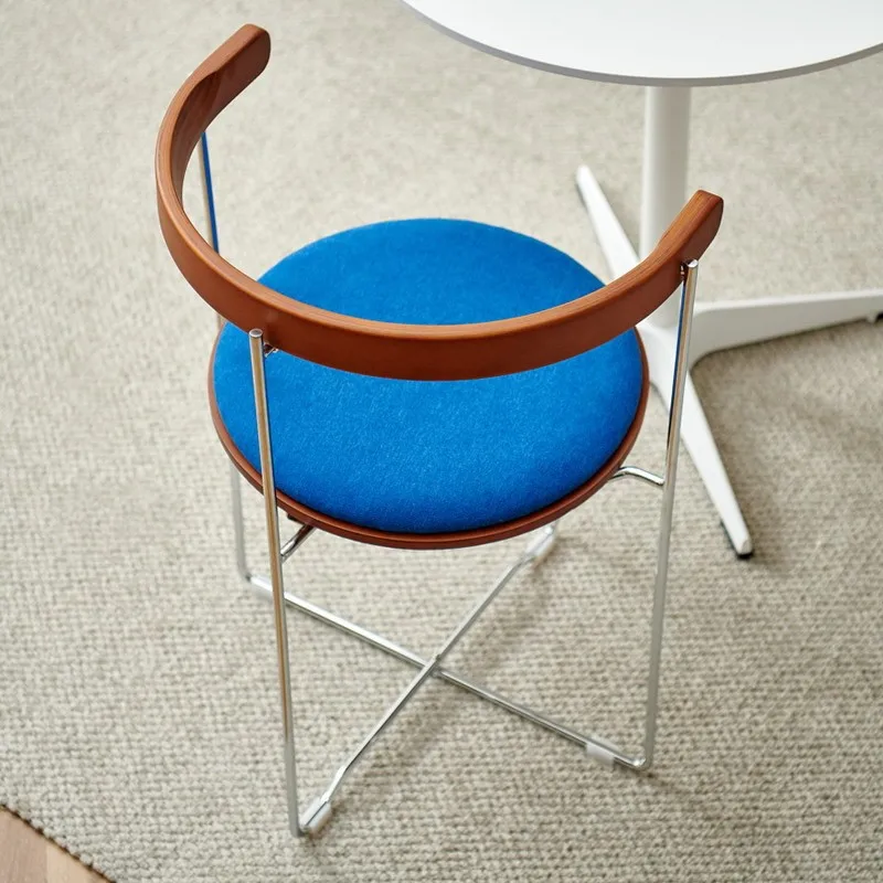 Realife Nordic Folding Chair Vintage Solid Wood Soft Pack Dining Chair Home Leisure Armchair Modern Minimalist Living Room