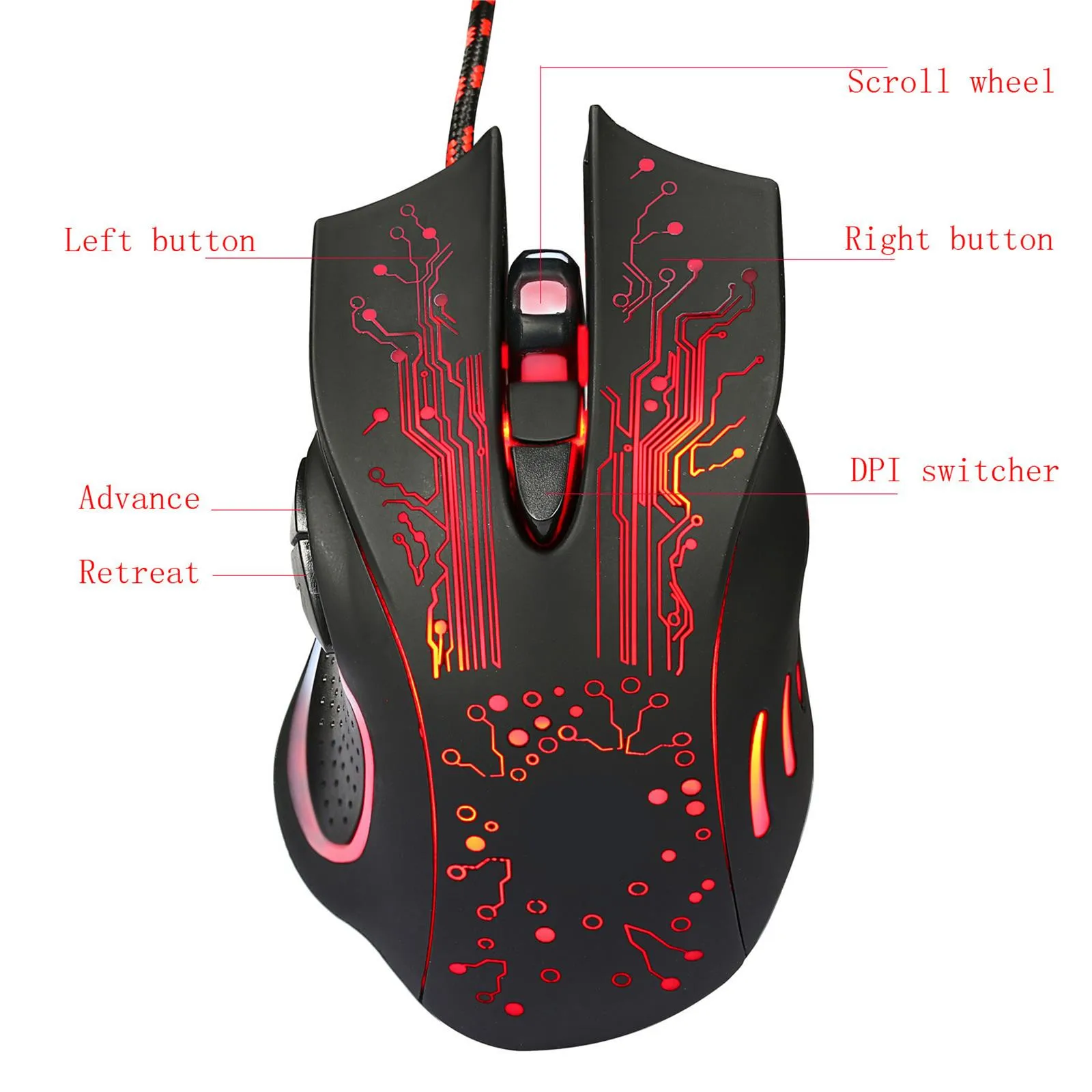 Usb Wired Game Mouse - Ergonomic Laptop Mouse 7-button Adjustable Silent Keys Mouse Desktop Gamer Accessories For Pc Peripheral gaming mouse for large hands