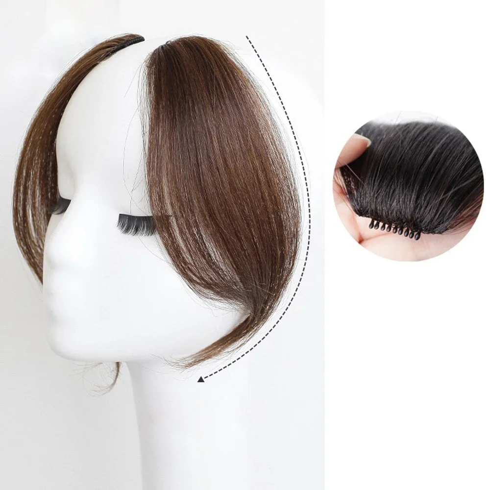 Hair Extensions Hair Bangs 2Pcs Seamless Natural Invisible Air Side Bangs Wig Piece